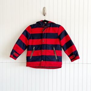 Mini Boden Size 5-6Y Red & Blue Striped Coat